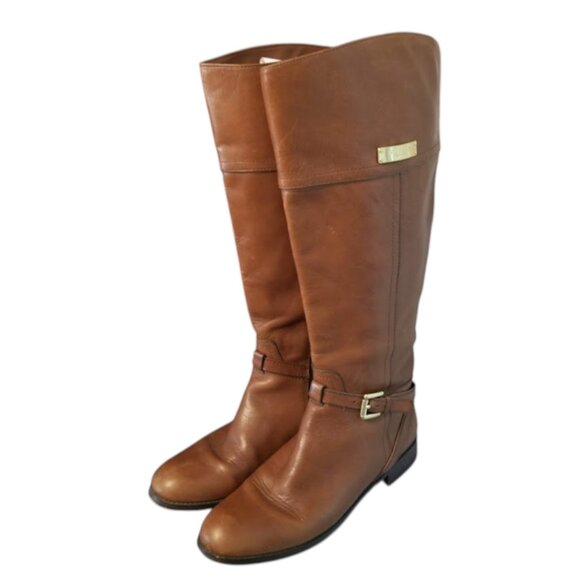 COACH Leather Riding Boots, Size 6 B, Micha Wide Calf - Picture 1 of 13